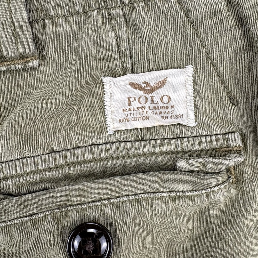 Polo Ralph Lauren Shorts Men 36 (35x9) Brill Khaki Y2k Surplus Chunky Cargo Army - Picture 9 of 11